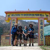 The team arrivesat Ghorepani (John (R) Evans)