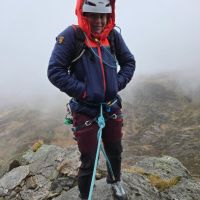 Michelle happy to be on the east face of Tryfan (Gareth Williams)