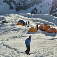 Glacier camp 5300m - home for two nights on the way up and one on the way down (Andy Stratford)