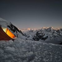 The view from Col camp 5700m at dusk, the evening before summit day. (Andy Stratford)